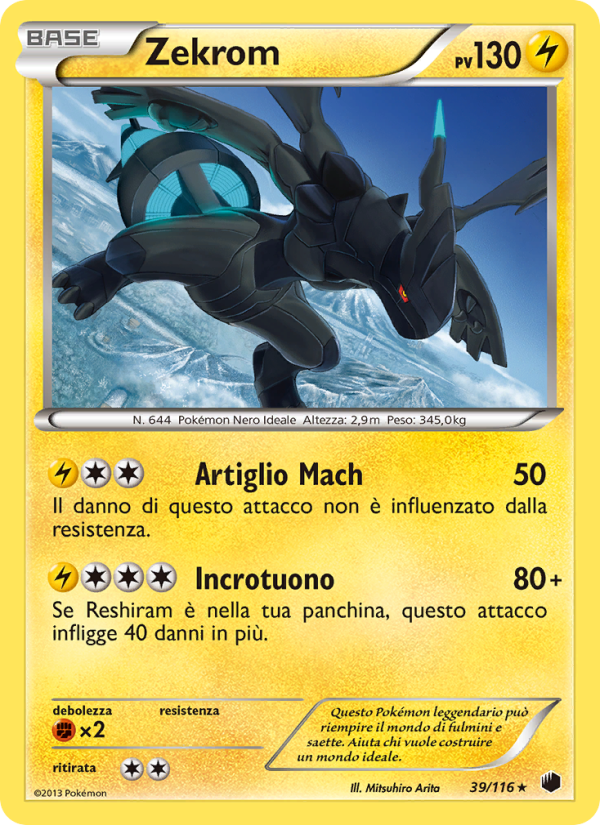 Zekrom 039/122 — Plasma Freeze (Italian Pokémon TCG card)