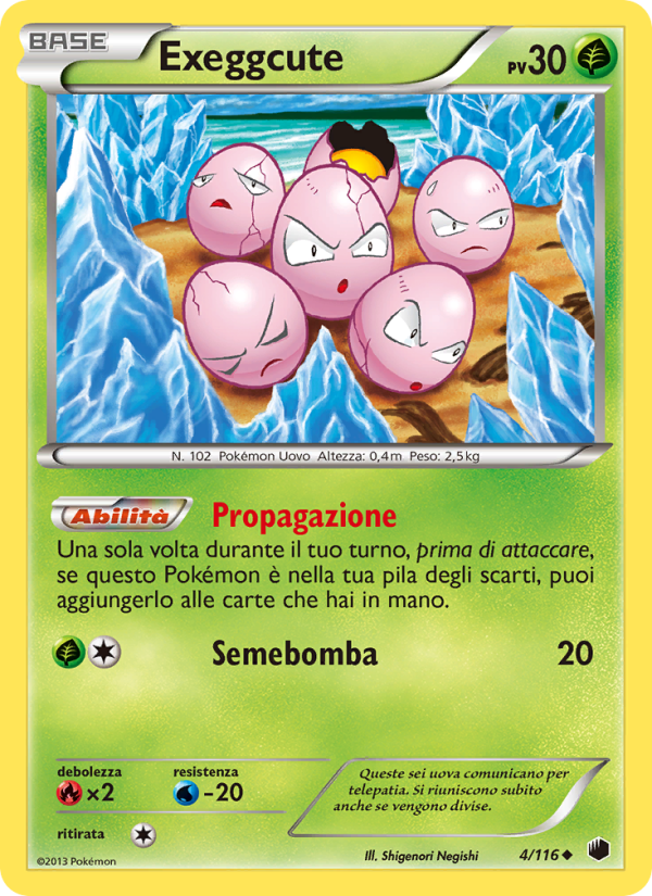 Exeggcute 004/122 — Plasma Freeze (Italian Pokémon TCG card)