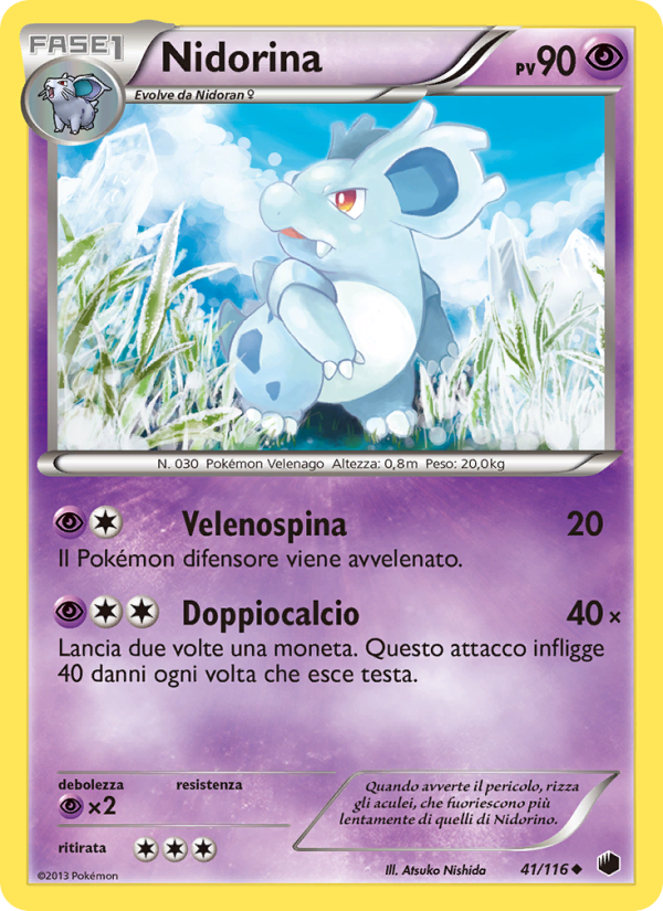 Nidorina 041/122 — Plasma Freeze (Italian Pokémon TCG card)