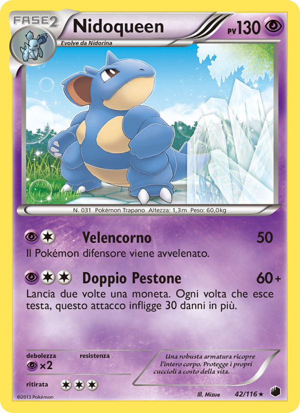 Nidoqueen 042/122 — Plasma Freeze (Italian Pokémon TCG card)