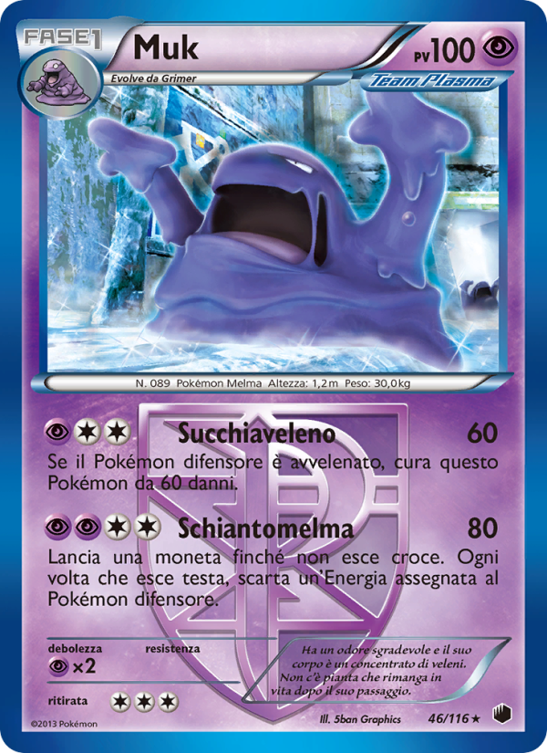 Muk 046/122 — Plasma Freeze (Italian Pokémon TCG card)