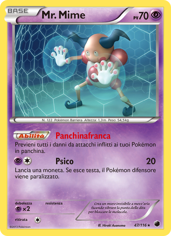Mr. Mime 047/122 — Plasma Freeze (Italian Pokémon TCG card)