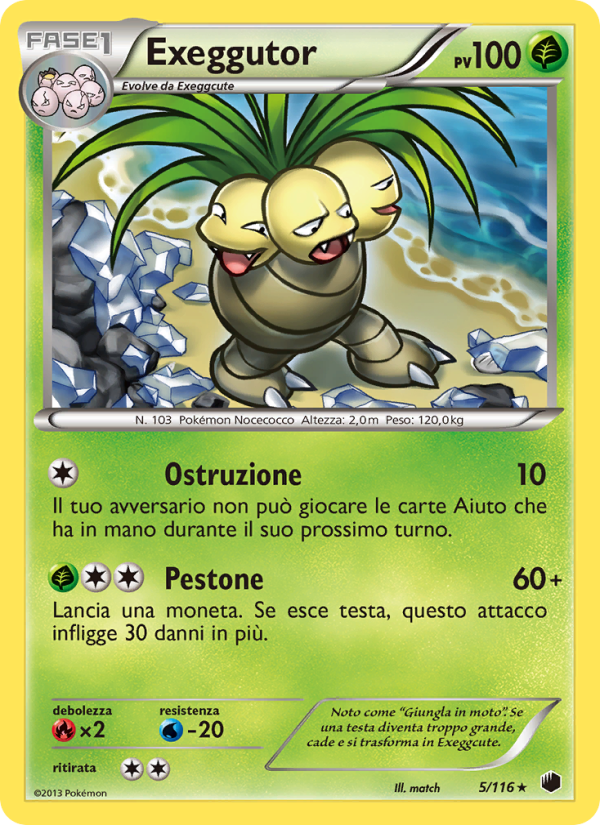 Exeggutor 005/122 — Plasma Freeze (Italian Pokémon TCG card)