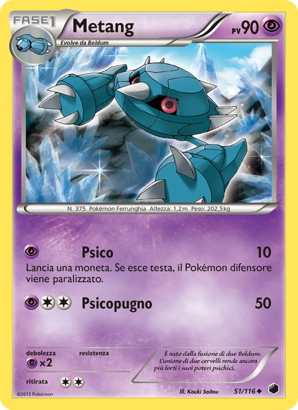 Metang 051/122 — Plasma Freeze (Italian Pokémon TCG card)