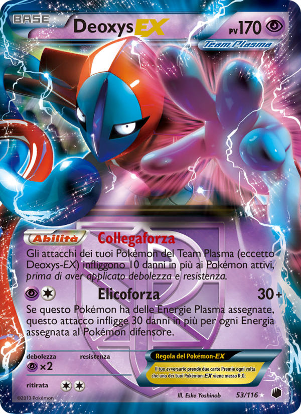 Deoxys-EX 053/122 — Plasma Freeze (Italian Pokémon TCG card)