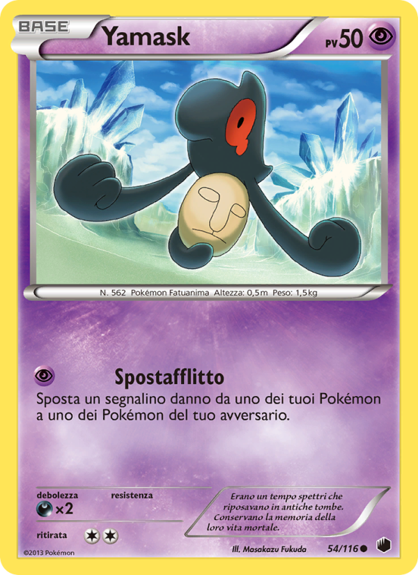 Yamask 054/122 — Plasma Freeze (Italian Pokémon TCG card)