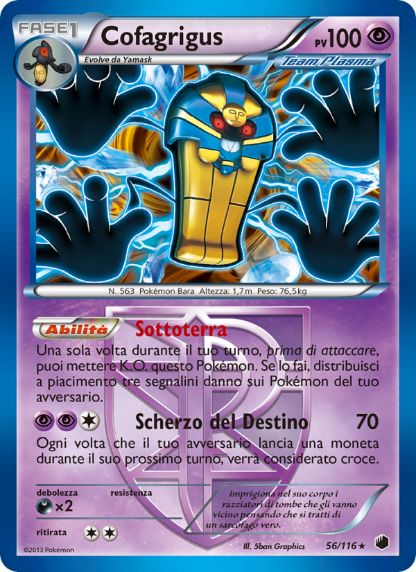 Cofagrigus 056/122 — Plasma Freeze (Italian Pokémon TCG card)
