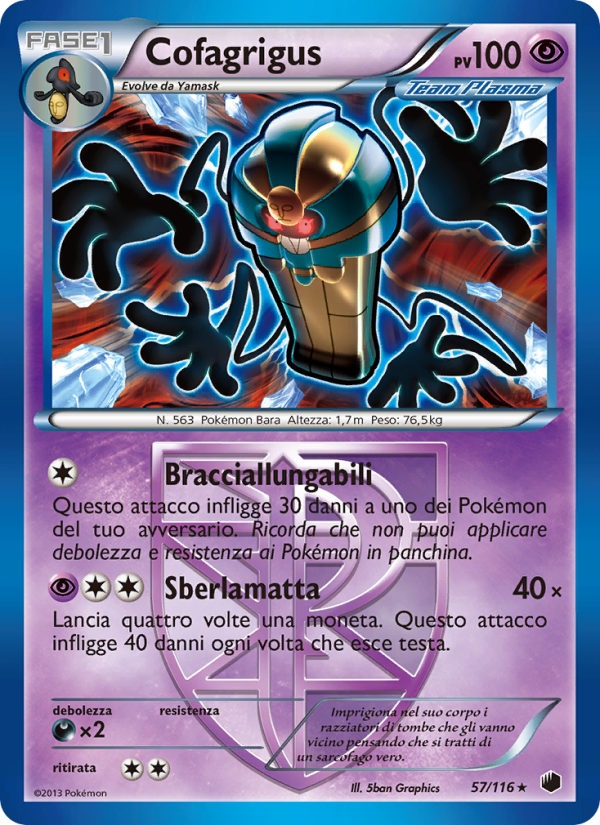 Cofagrigus 057/122 — Plasma Freeze (Italian Pokémon TCG card)