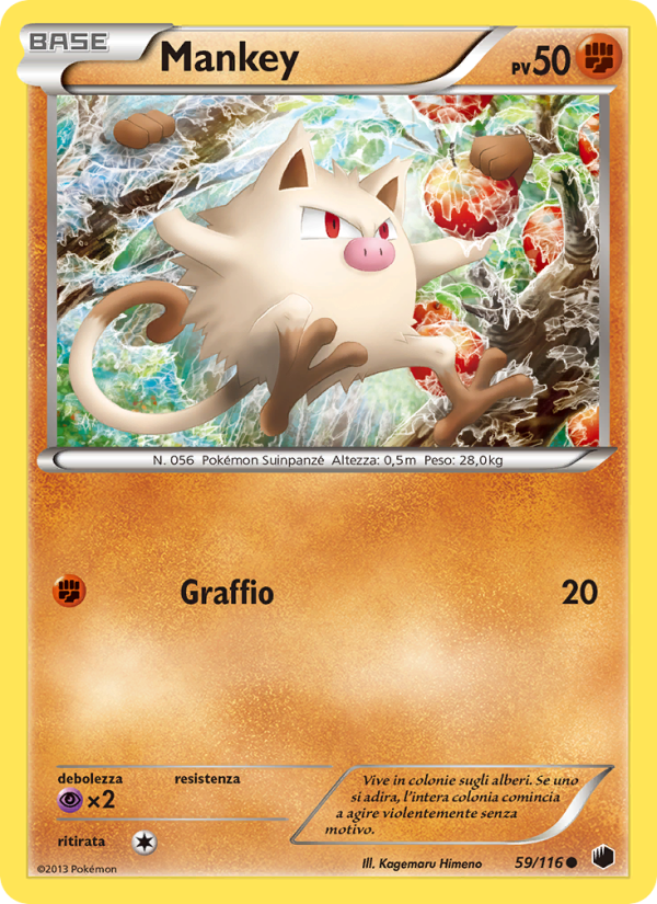 Mankey 059/122 — Plasma Freeze (Italian Pokémon TCG card)