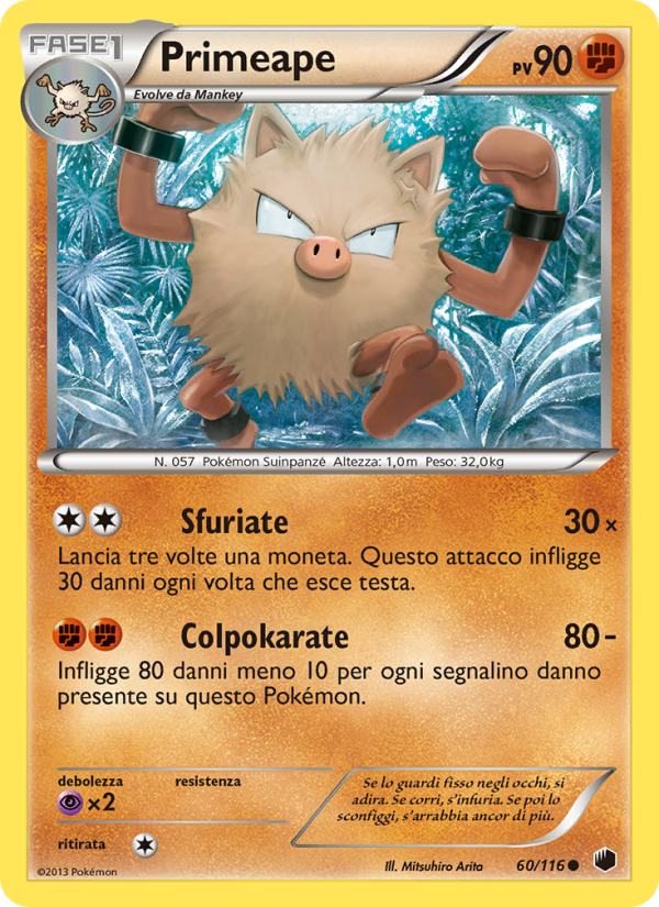 Primeape 060/122 — Plasma Freeze (Italian Pokémon TCG card)