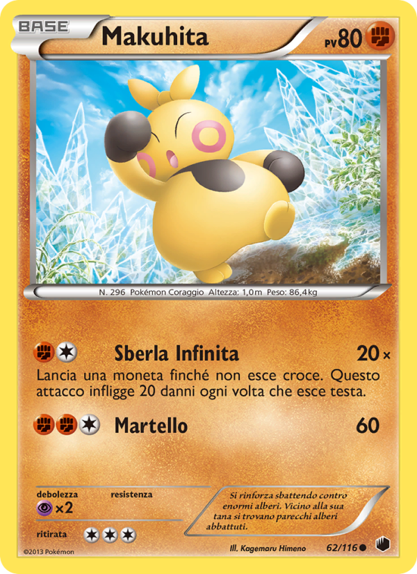 Makuhita 062/122 — Plasma Freeze (Italian Pokémon TCG card)