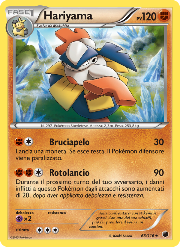 Hariyama 063/122 — Plasma Freeze (Italian Pokémon TCG card)