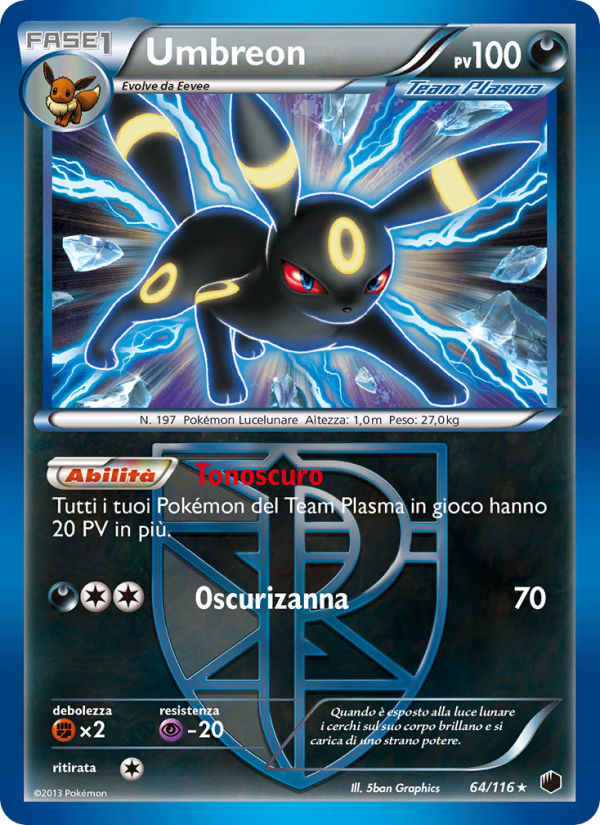 Umbreon 064/122 — Plasma Freeze (Italian Pokémon TCG card)