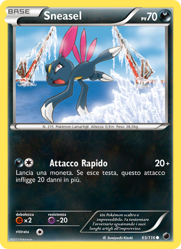 Sneasel 065/122 — Plasma Freeze (Italian Pokémon TCG card)