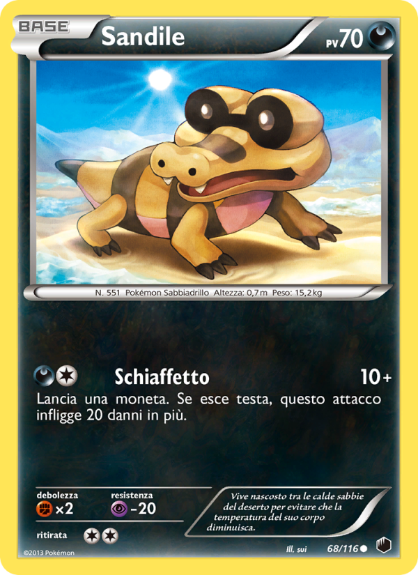 Sandile 068/122 — Plasma Freeze (Italian Pokémon TCG card)