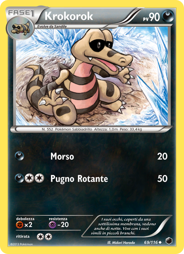 Krokorok 069/122 — Plasma Freeze (Italian Pokémon TCG card)