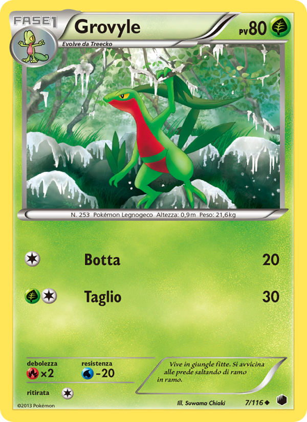 Grovyle 007/122 — Plasma Freeze (Italian Pokémon TCG card)
