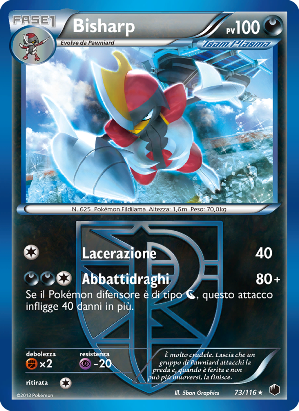Bisharp 073/122 — Plasma Freeze (Italian Pokémon TCG card)