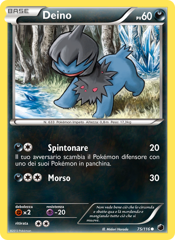 Deino 075/122 — Plasma Freeze (Italian Pokémon TCG card)