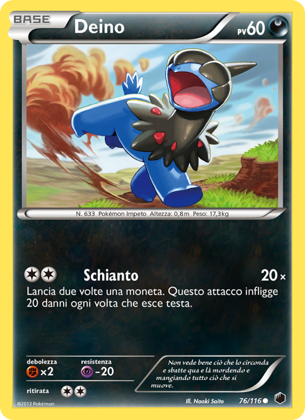 Deino 076/122 — Plasma Freeze (Italian Pokémon TCG card)
