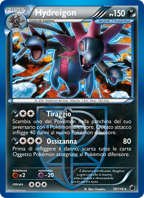 Hydreigon 078/122 — Plasma Freeze (Italian Pokémon TCG card)