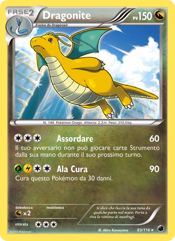 Dragonite 083/122 — Plasma Freeze (Italian Pokémon TCG card)
