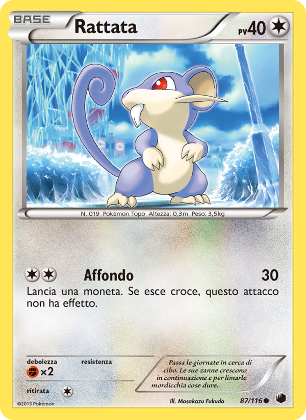 Rattata 087/122 — Plasma Freeze (Italian Pokémon TCG card)