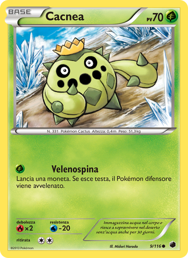 Cacnea 009/122 — Plasma Freeze (Italian Pokémon TCG card)