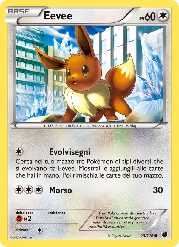 Eevee 090/122 — Plasma Freeze (Italian Pokémon TCG card)