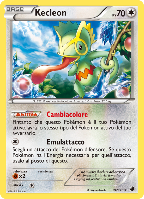 Kecleon 094/122 — Plasma Freeze (Italian Pokémon TCG card)