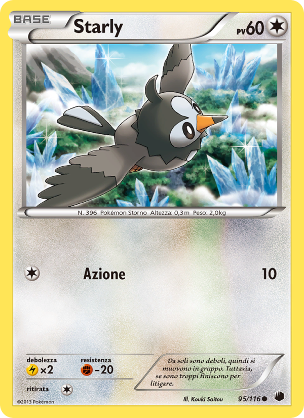 Starly 095/122 — Plasma Freeze (Italian Pokémon TCG card)