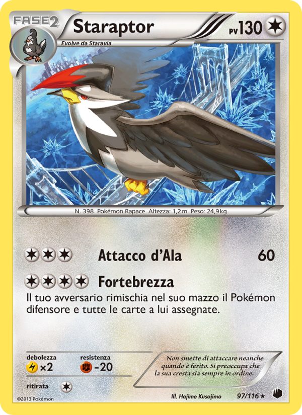 Staraptor 097/122 — Plasma Freeze (Italian Pokémon TCG card)