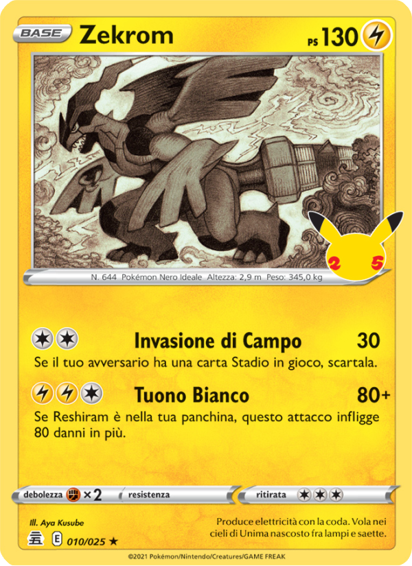 Zekrom 010/25 — Celebrations (Italian Pokémon TCG card)