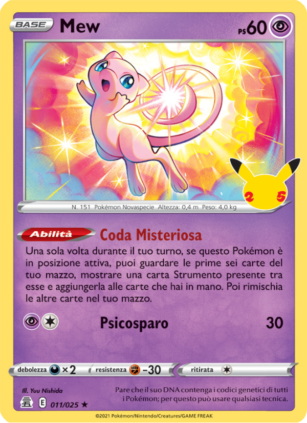 Mew 011/25 — Celebrations (Italian Pokémon TCG card)