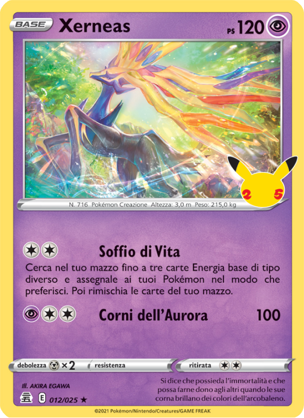 Xerneas 012/25 — Celebrations (Italian Pokémon TCG card)