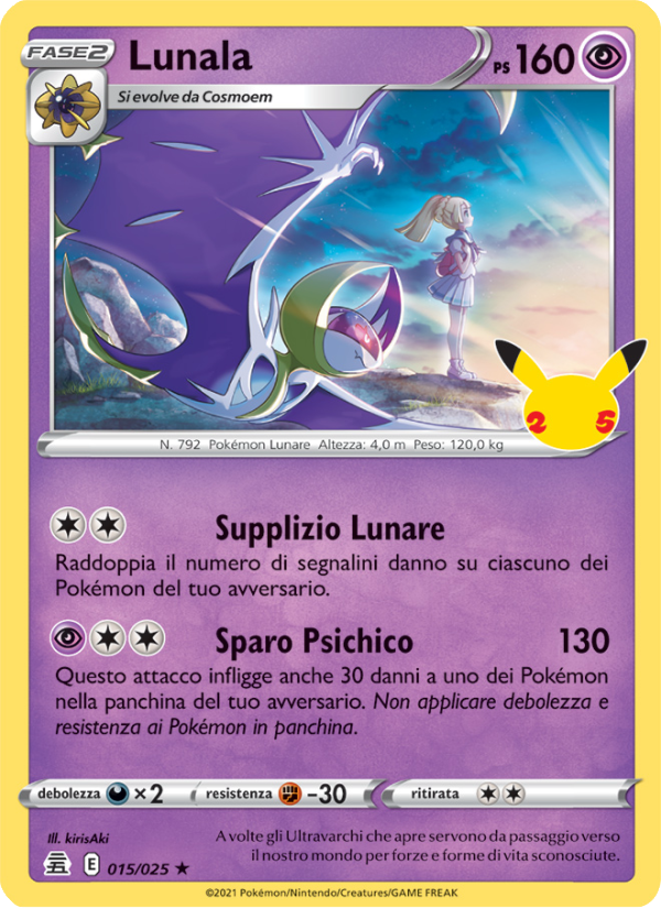 Lunala 015/25 — Celebrations (Italian Pokémon TCG card)