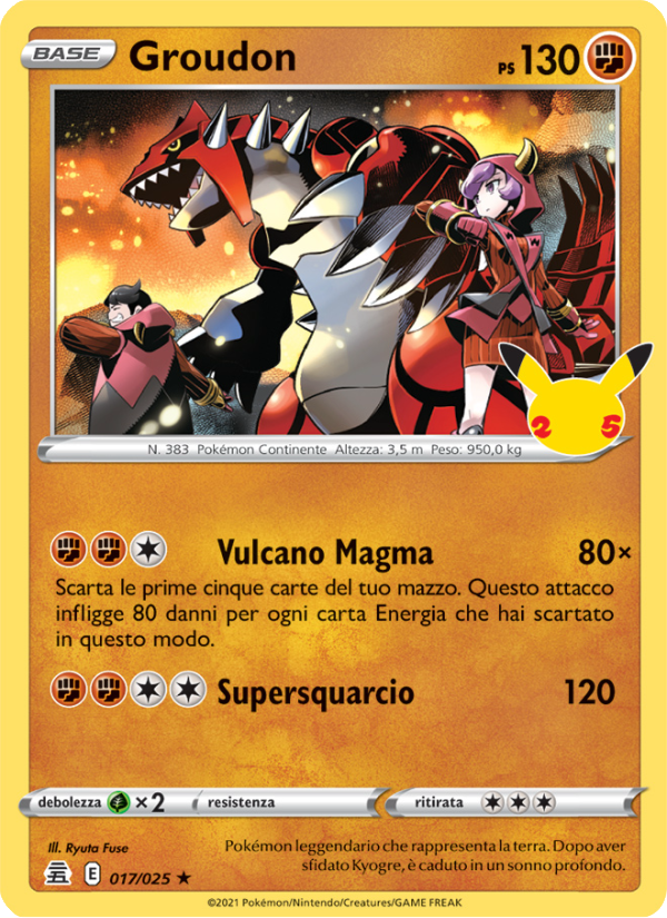 Groudon 017/25 — Celebrations (Italian Pokémon TCG card)