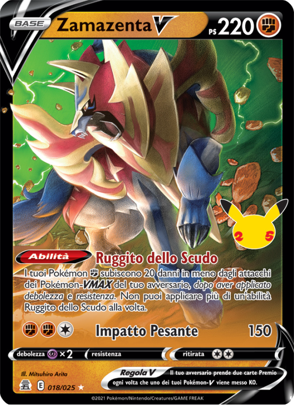 Zamazenta V 018/25 — Celebrations (Italian Pokémon TCG card)