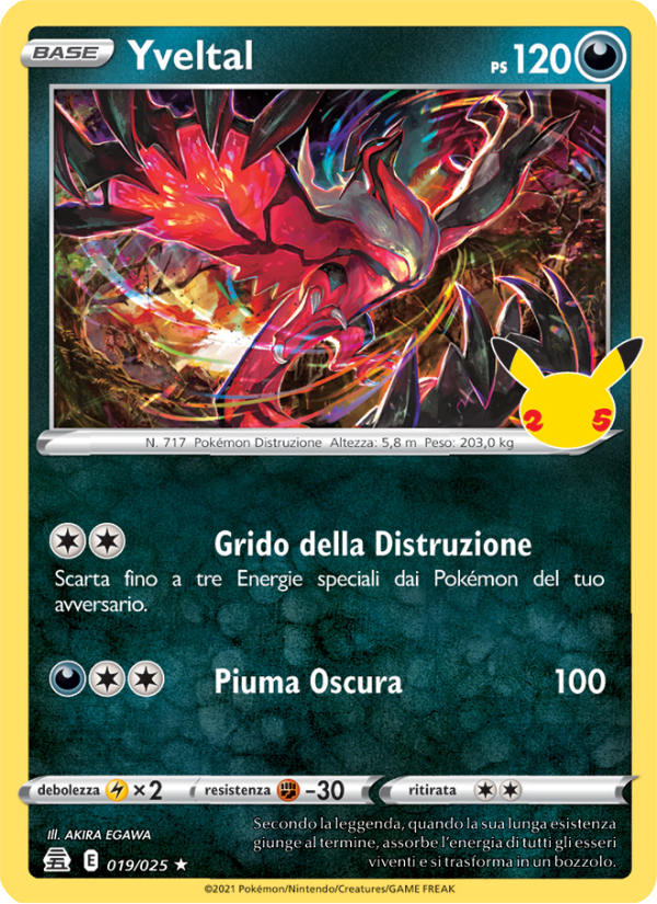 Yveltal 019/25 — Celebrations (Italian Pokémon TCG card)