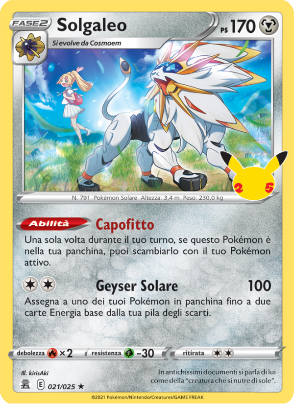 Solgaleo 021/25 — Celebrations (Italian Pokémon TCG card)