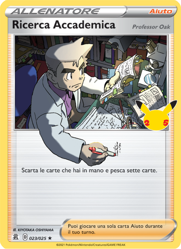 Ricerca Accademica (Professor Oak) 023/25 — Celebrations (Italian Pokémon TCG card)