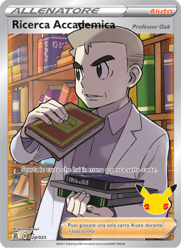 Ricerca Accademica (Professor Oak) 024/25 — Celebrations (Italian Pokémon TCG card)
