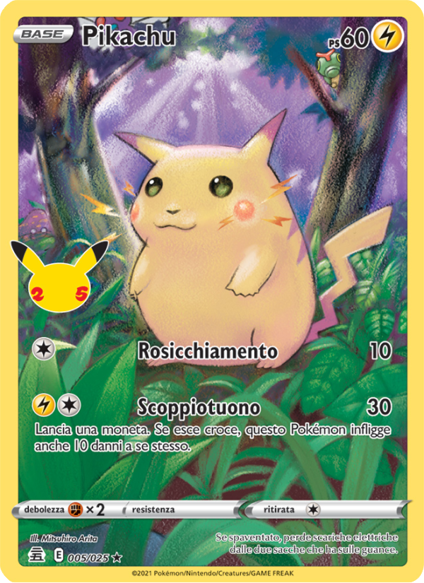 Pikachu 005/25 — Celebrations (Italian Pokémon TCG card)