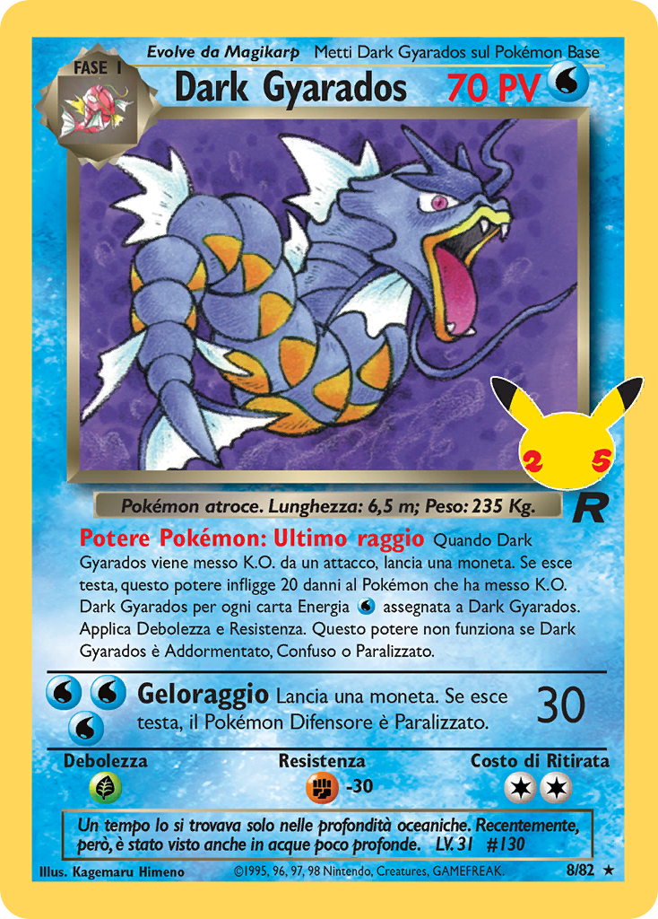 Dark Gyarados 008 — Gran Festa: Collezione Classica (Italian Pokémon TCG card)