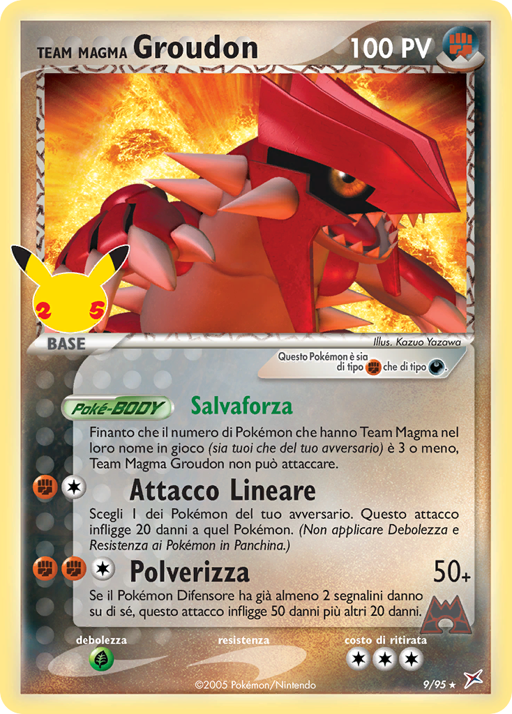 Team Magma Groudon 009 — Gran Festa: Collezione Classica (Italian Pokémon TCG card)
