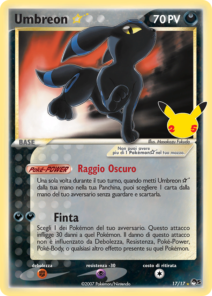 Umbreon ☆ 017 — Gran Festa: Collezione Classica (Italian Pokémon TCG card)