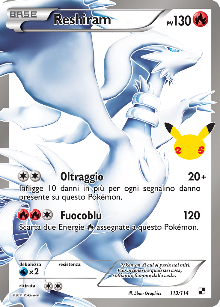 Reshiram 113 — Gran Festa: Collezione Classica (Italian Pokémon TCG card)