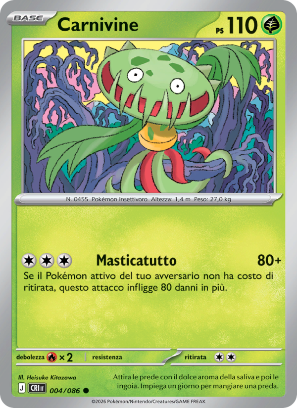 Carnivine 004 — Caos Nascente (Italian Pokémon TCG card)