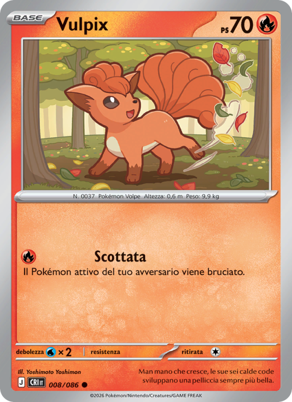Vulpix 008 — Caos Nascente (Italian Pokémon TCG card)