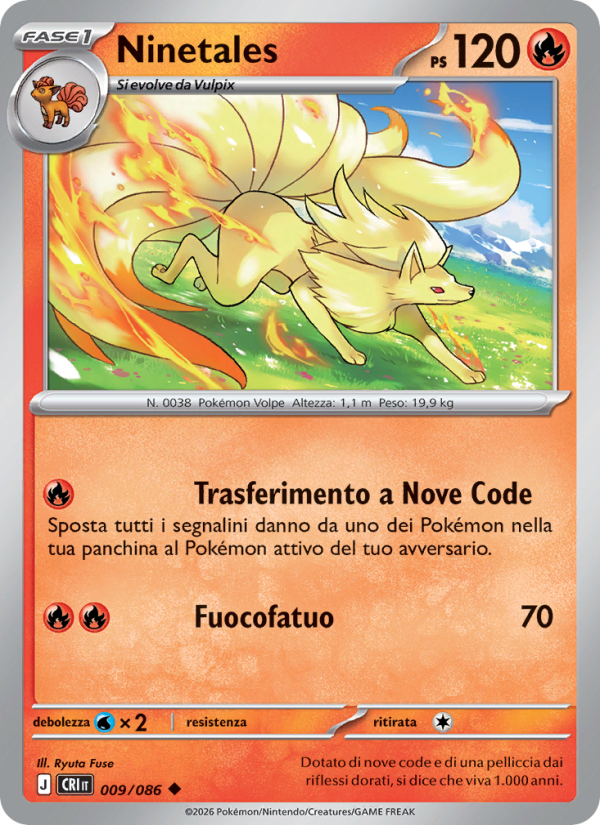 Ninetales 009 — Caos Nascente (Italian Pokémon TCG card)